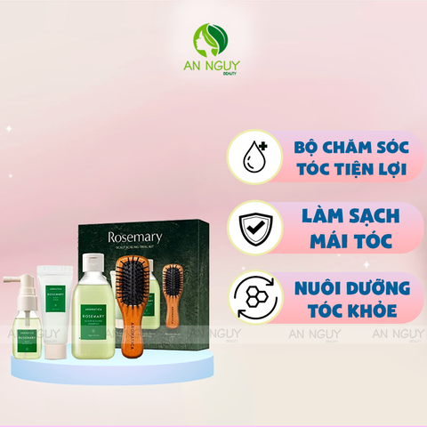 Set 4 Món Chăm Sóc Tóc Aromatica Rosemary Scalp Scaling Trial Kit Tiện Lợi