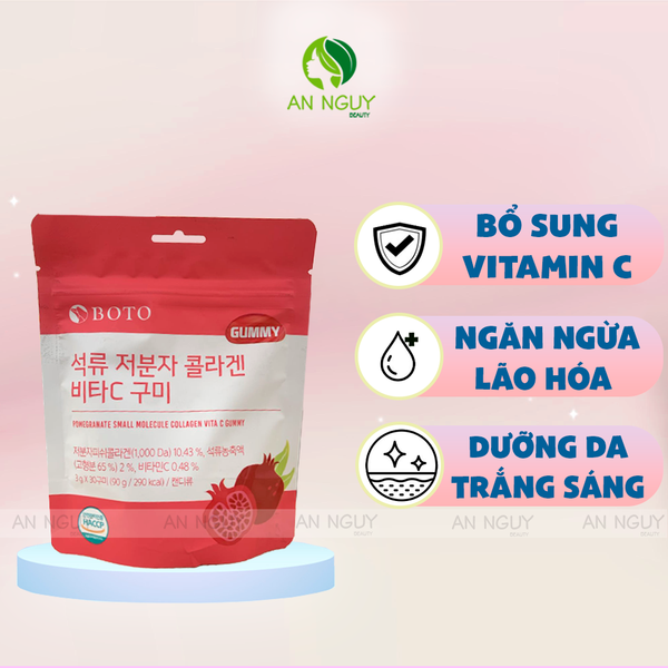 Kẹo Dẻo Làm Sáng Da BOTO Gummy Collagen Vitamin C Hàn Quốc 30 Viên