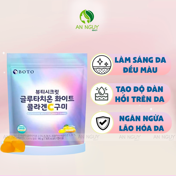 [Date 11/2024] Kẹo Dẻo Vị Chanh Boto Glutathione White Collagen C Gummy 90g