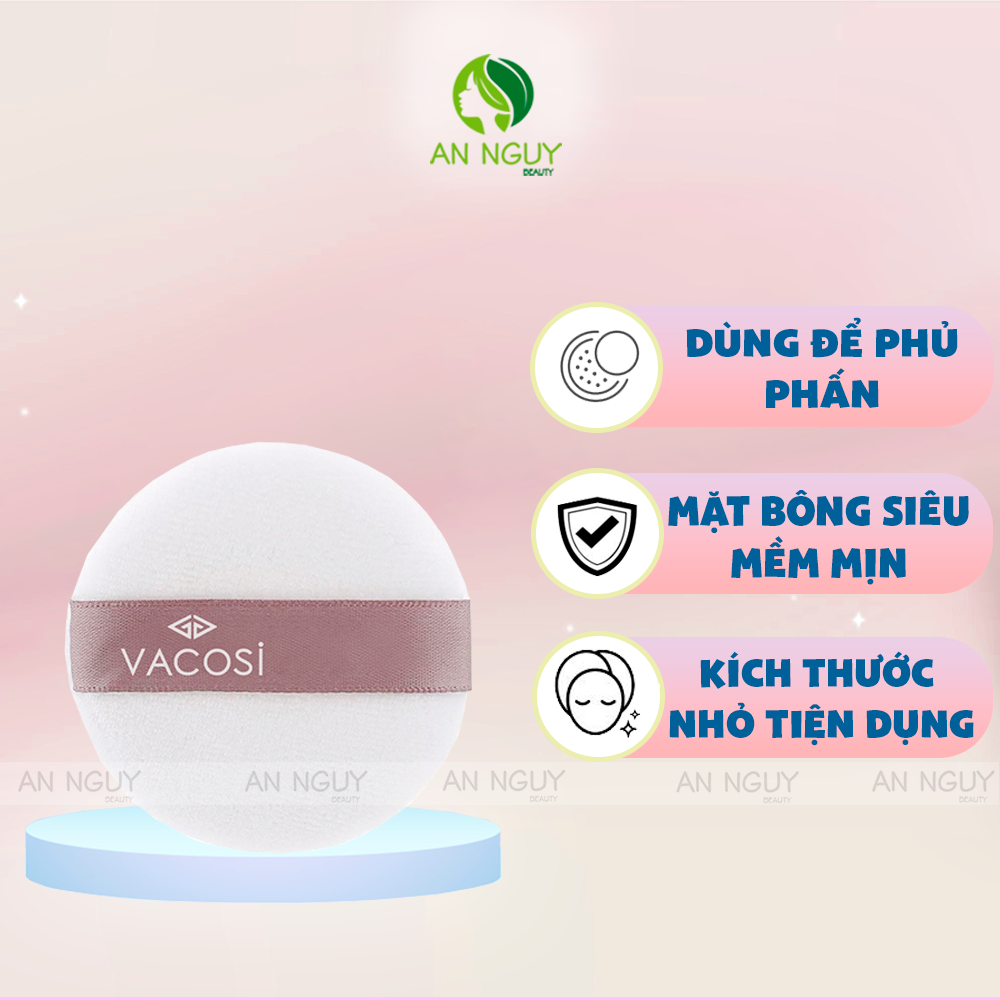 Bông Phấn Khô Tròn Nhỏ Vacosi Small Round Puff