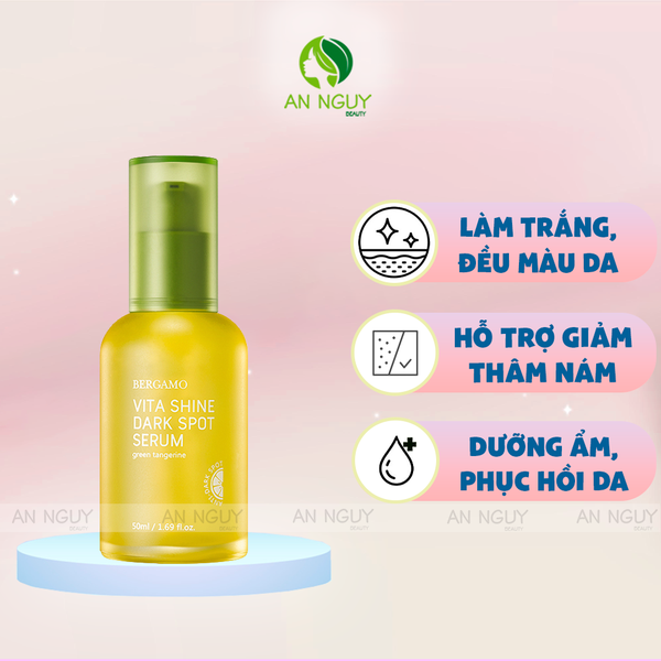 Tinh Chất Quýt Xanh Bergamo Green Tangerine Vita Shine Dark Spot Serum Hỗ Trợ Làm Trắng Da, Mờ Thâm Nám 50ml