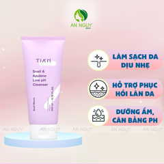 Sữa Rửa Mặt Tia'm Snail & Azulene Low PH Cleanser Làm Sạch Dịu Nhẹ