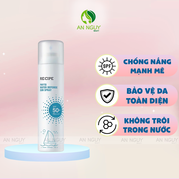 Xịt Chống Nắng RE:CIPE Phyto Water Defense Sun Spray SPF50+ PA++++ Bảo Vệ Da Toàn Diện 180ml