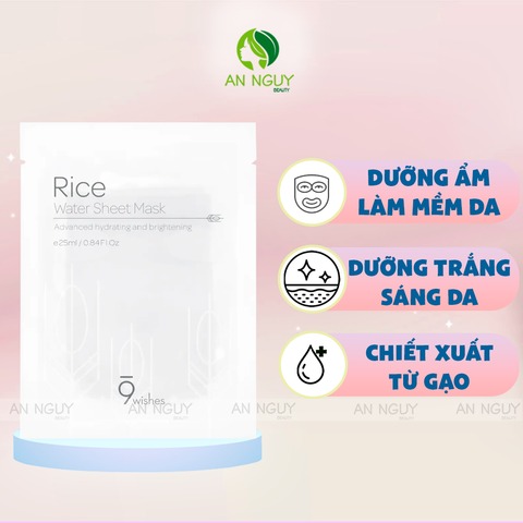 Mặt Nạ Dưỡng Da 9Wishes Rice Water Sheet Mask 25ml