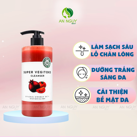 Sữa Rửa Mặt Sủi Bọt Khí Byvibes Wonder Bath Super Vegitoks Cleanser Rau Củ 300ml