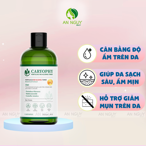 Nước Hoa Hồng Caryophy Portulaca Toner (No Alcohol) Ngừa Mụn, Kiểm Soát Dầu 300ml