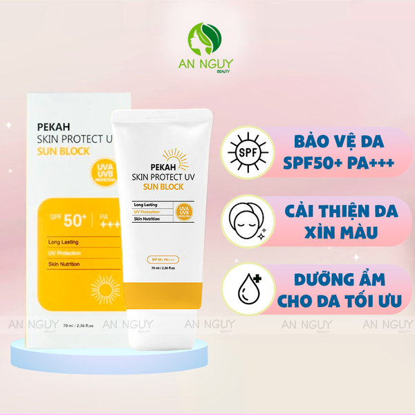 Kem Chống Nắng Vật Lý Pekah Skin Protect UV Sun Block SPF50+ PA+++ Bảo Vệ Khỏi Tia UV 70ml