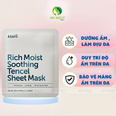 Mặt Nạ Dưỡng Da Klairs Sheet Mask Cấp Ẩm, Làm Dịu Da 25ml