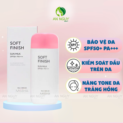 Kem Chống Nắng Missha All Around Safe Block Soft Finish Sun Milk 70ml