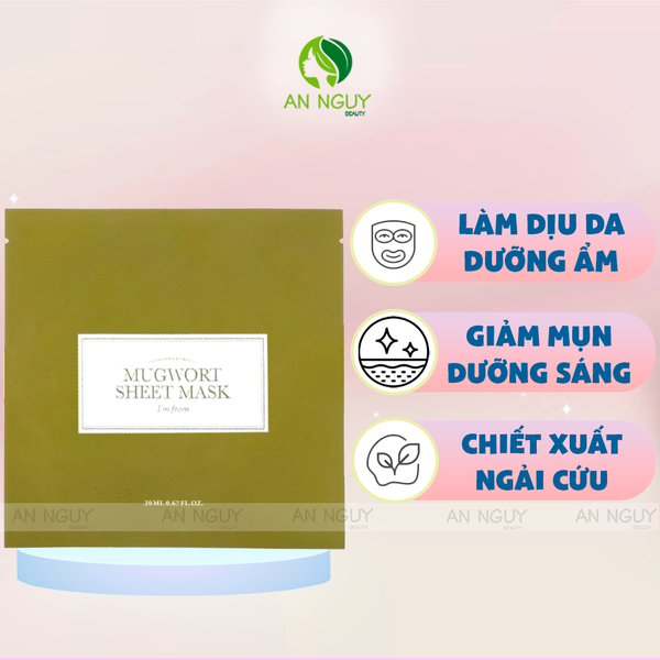 Mặt Nạ Dưỡng Da I'm From Mugwort Sheet Mask Chiết Xuất Ngải Cứu 23ml