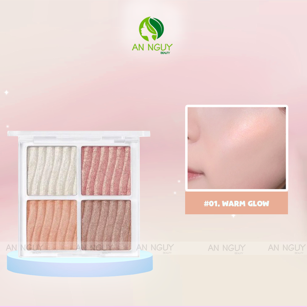 Bảng Highlight 4 Ô Wakemake Glow Palette 7.8gr