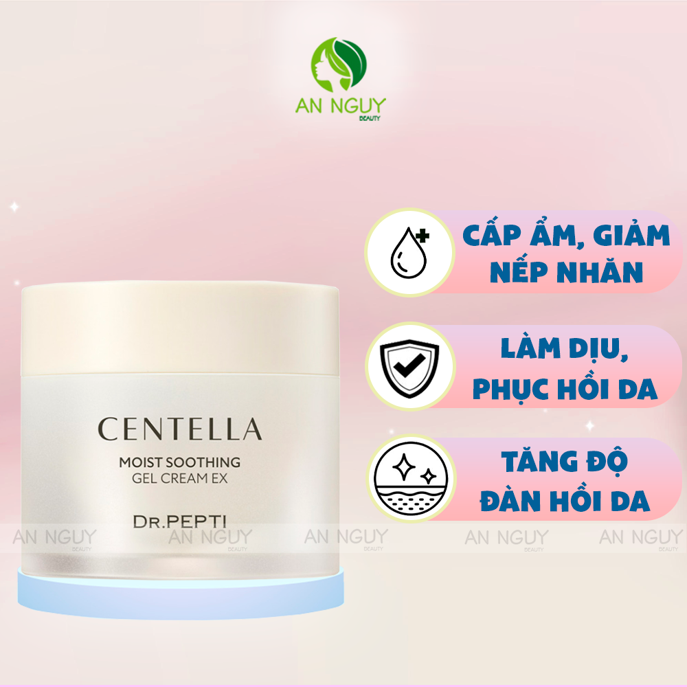 Kem Dưỡng Dr.Pepti Centella Moist Soothing Gel Cream Rau Má Cấp Ẩm Làm Dịu Da 70ml (Gel Cream EX (Mẫu Mới))