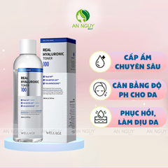 Nước Hoa Hồng Wellage Real Hyaluronic 100 Toner Cấp Ẩm Chuyên Sâu 200ml