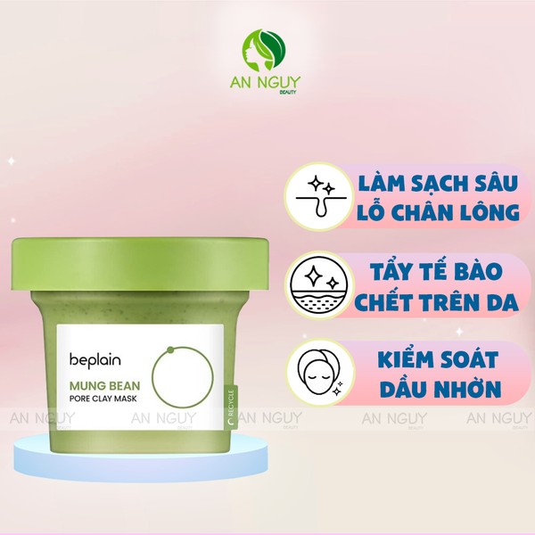 Mặt Nạ Đất Sét Beplain Mung Bean Pore Clay 120ml