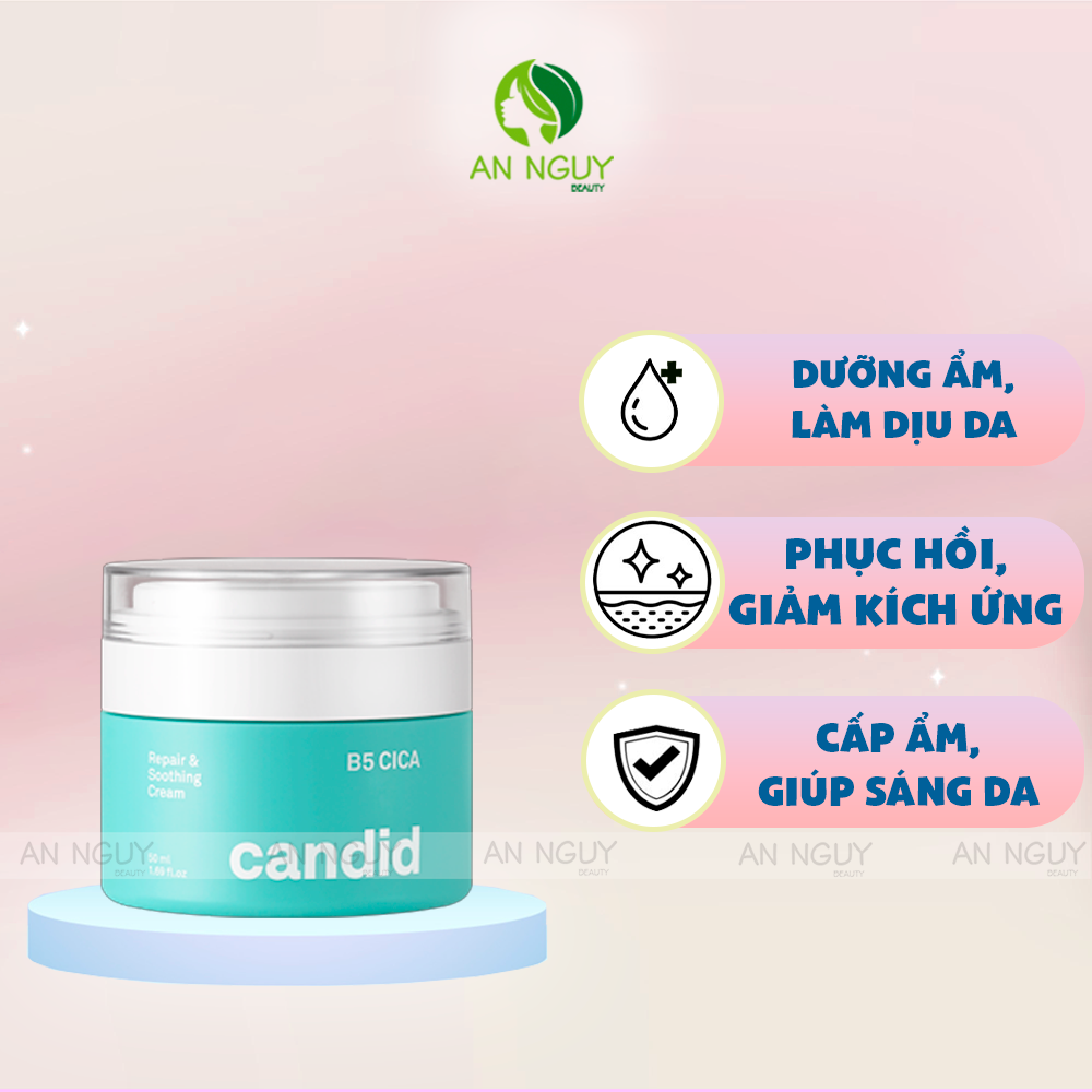 Kem Dưỡng Candid B5 Cica Repair & Soothing Cream Dưỡng Ẩm, Làm Dịu Da