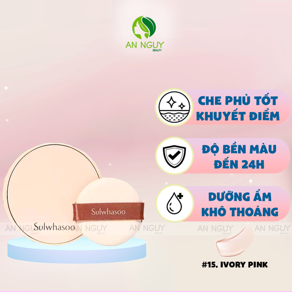 Phấn Nước Sulwhasoo Perfecting Cushion EX No.15 Ivory Pink (Mini VipGift) 15gr