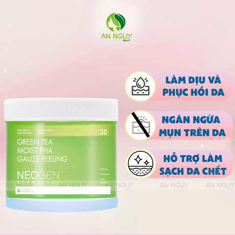 [Date: 16/01/2027] Nước Hoa Hồng Dạng Miếng Neogen Gauze Peeling 30 Miếng