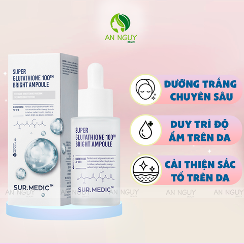 Tinh Chất Sur.Medic Super Glutathione 100 Bright Ampoule Dưỡng Trắng Da 32ml