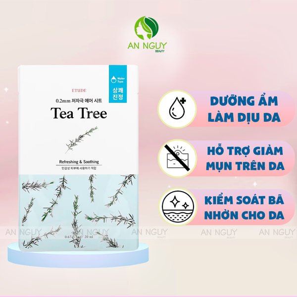 Mặt Nạ Làm Dịu Da Etude House 0.2 Therapy Air Mask Tea Tree Cho Da Mụn 20ml