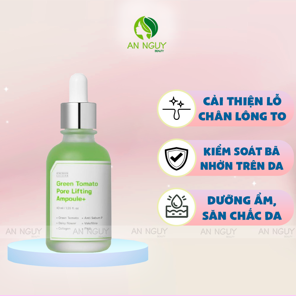 Tinh Chất Cà Chua Xanh Sungboon Editor Green Tomato Pore Lifting Ampoule+ Hỗ Trợ Thu Nhỏ Lỗ Chân Lông