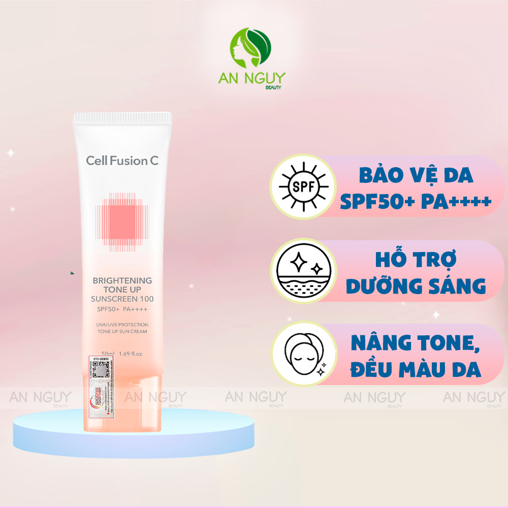 Kem Chống Nắng Cell Fusion C Brightening Tone Up Sunscreen 100 SPF50+ PA ++++ Nâng Tông Da
