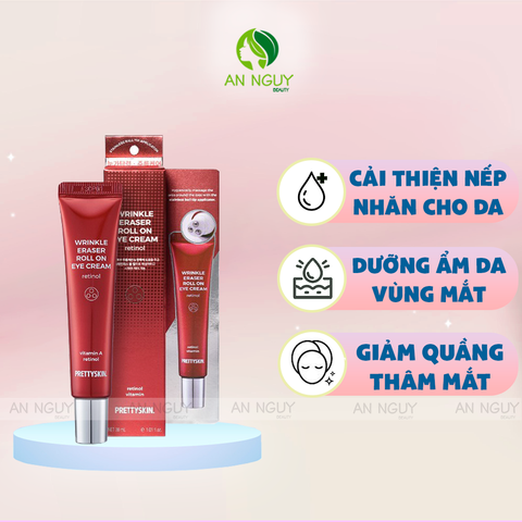 Kem Mắt Dạng Lăn PrettySkin Wrinkle Eraser Roll Eye Cream Retinol 30ml