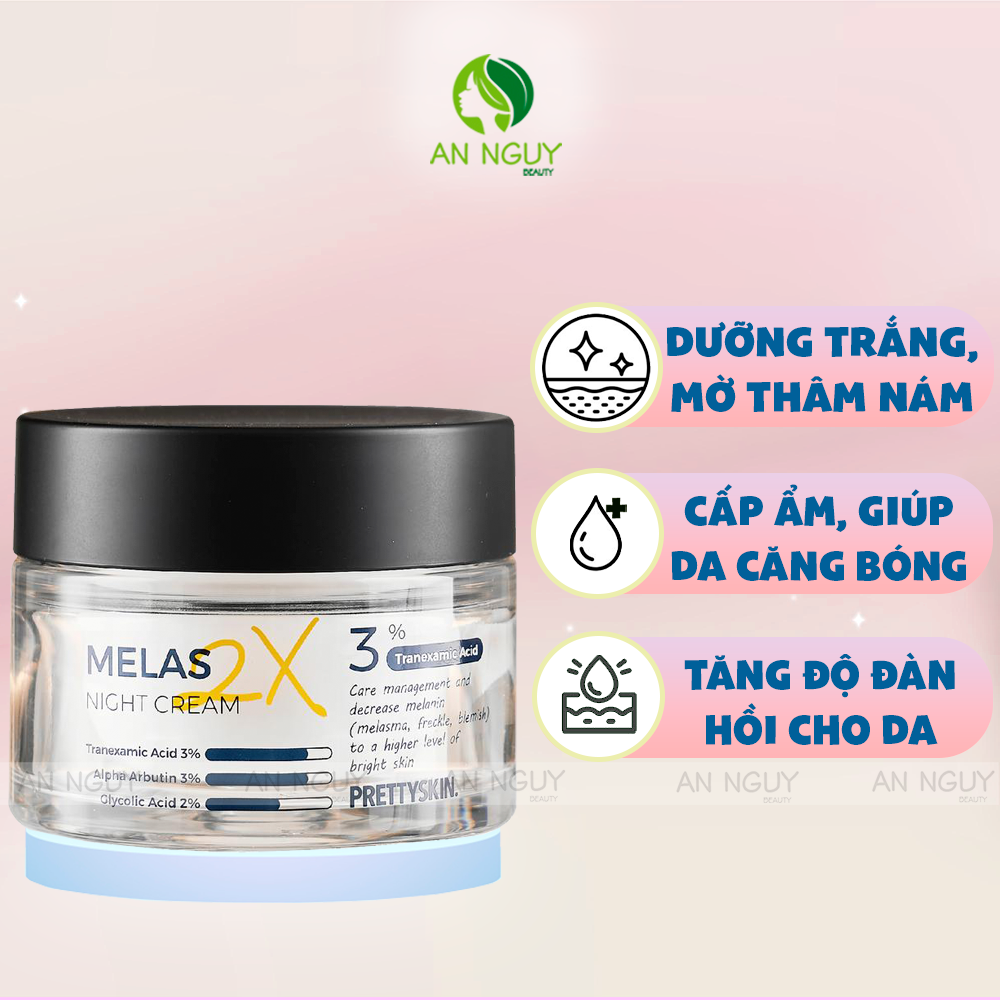 Kem Dưỡng PrettySkin Melas 2X Cream Dưỡng Trắng, Mờ Thâm Nám 50ml