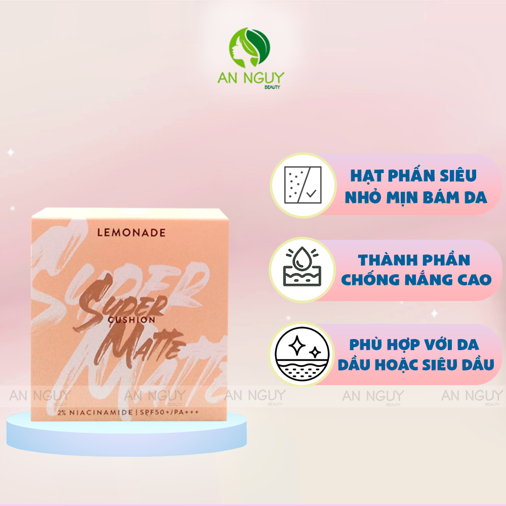 Phấn Nước Lemonade Supermatte Cushion Kiềm Dầu 15gr