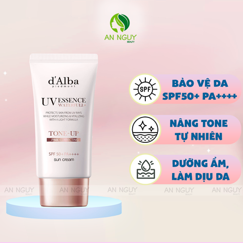 Kem Chống Nắng d'Alba UV Essence Waterfull+ Tone Up Color Correcting SPF50+ PA++++ Sun Cream Nâng Tone 50ml