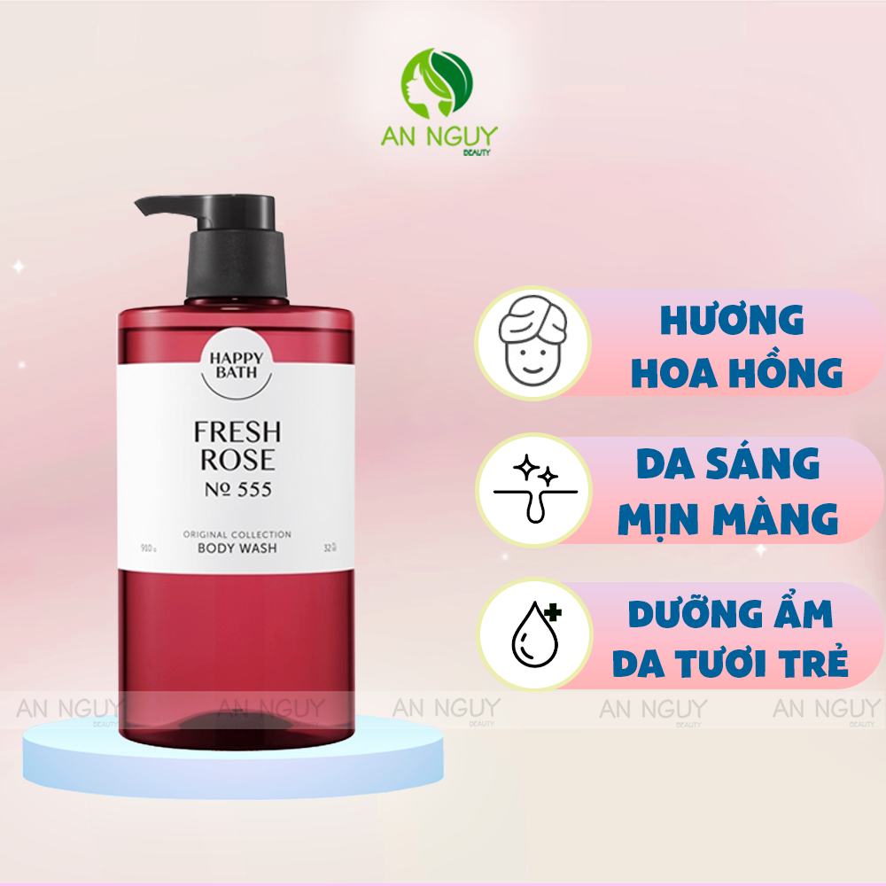 Sữa Tắm Happy Bath Cao Cấp Hương Nước Hoa Giữ Ẩm, Săn Chắc Da Mẫu Mới 910g