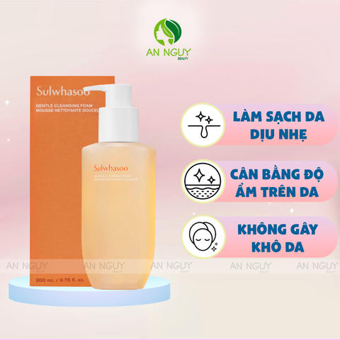 Sữa Rửa Mặt Sulwhasoo Gentle Cleansing Foam Mousse Nettoyante Douceur 200ml