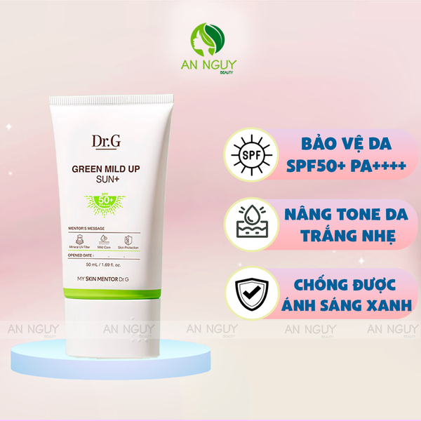 Kem Chống Nắng Dr.G Green Mild Up Sun+ SPF 50+ PA++++ Dưỡng Ẩm Làm Mềm Da