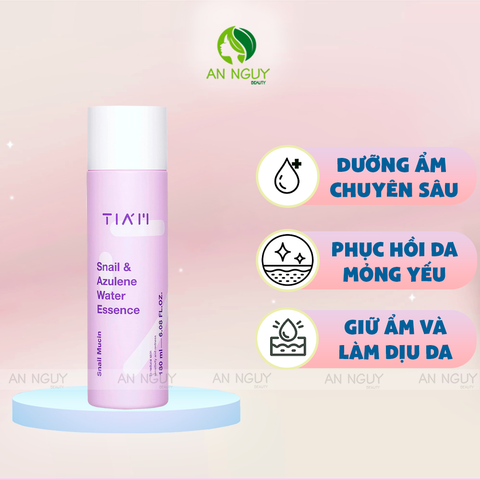 Nước Dưỡng Tia'm Snail & Azulene Water Essence Phục Hồi Da 180ml