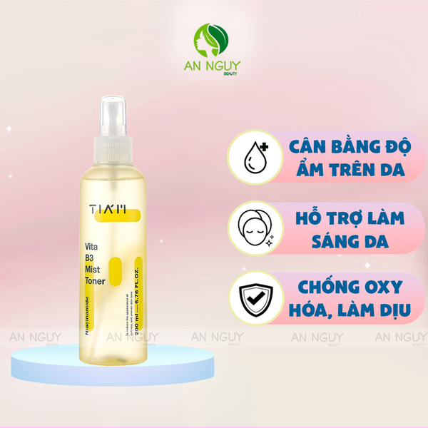 Nước Hoa Hồng Dạng Xịt Tia'm Vita B3 Mist Toner Làm Sáng Da 200ml