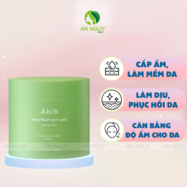 Nước Hoa Hồng Dạng Miếng Abib Heartleaf Spot Pad Calming Touch 80 Miếng