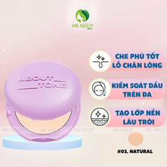 Phấn Phủ About Tone Raise Your Beauty Tone 9g (Màu Tím)
