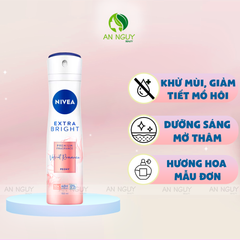 Xịt Khử Mùi Nivea Extra Bright Premium Fragrance Ngăn Mùi, Lưu Hương Thơm Lâu 150ml