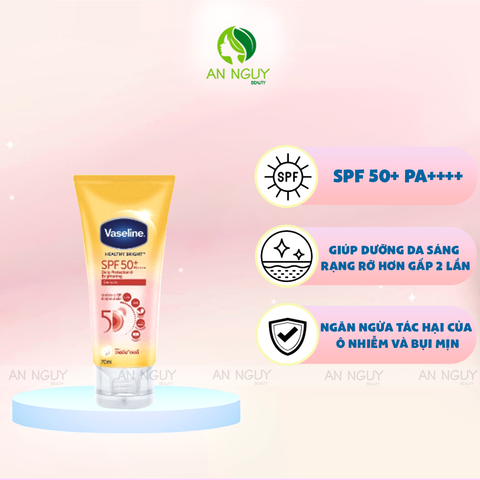 Sữa Chống Nắng Vaseline Healthy Daily Protection & Brightening SPF50+ PA++++ Dưỡng Trắng Da Cơ Thể