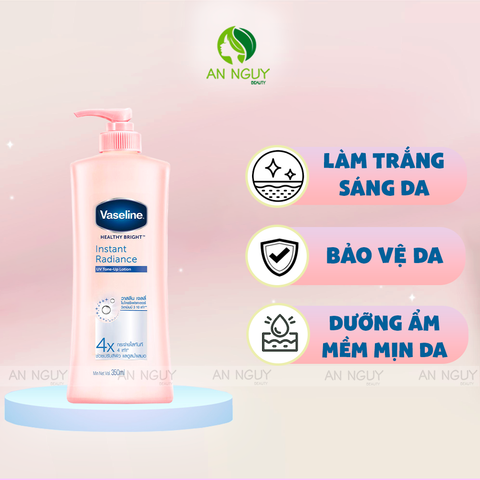 Dưỡng Thể Chống Nắng Vaseline Healthy Bright Insta Radiance UV Tone-Up Lotion Dưỡng Trắng Da 350ml