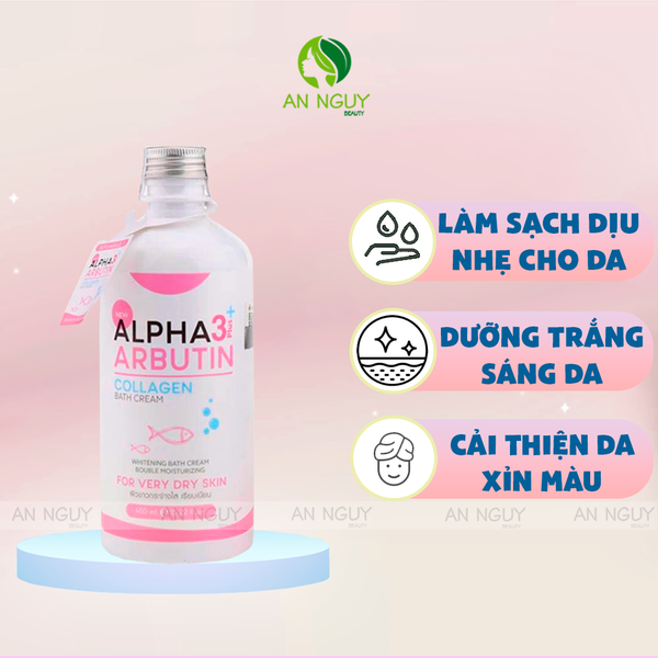 Sữa Tắm Trắng Da Alpha Arbutin 3 Plus Collagen Bath Cream Làm Trắng Da 350ml