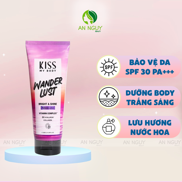 Dưỡng Thể Kiss My Body Bright & Shine Perfume Lotion #WanderLust 200g