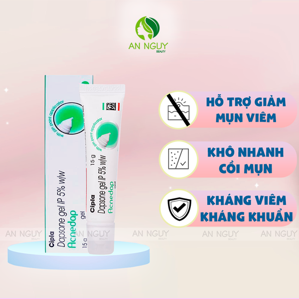 Gel Trị Mụn Acnedap Cipla Dapsone Gel IP 5% 15g