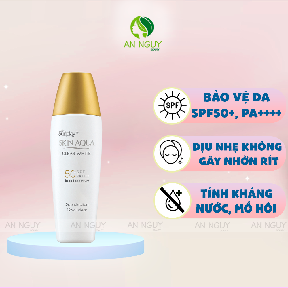 Sữa Chống Nắng Skin Aqua Clear White SPF50+ PA++++ Dưỡng Da Sáng Mịn Cho Da Dầu, Hỗn Hợp Dầu
