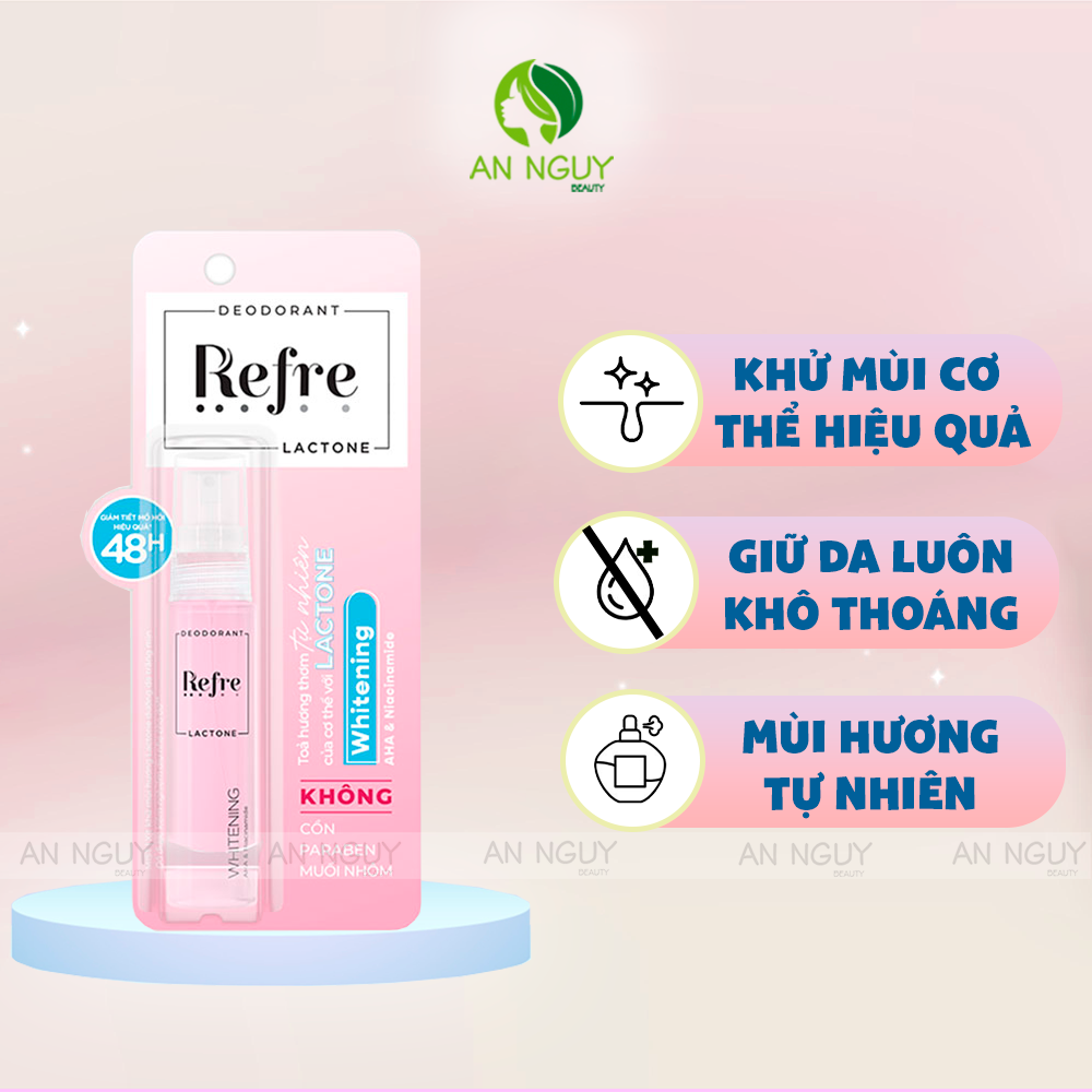 Xịt Khử Mùi Refre Lactone Deodorant Hương Thơm Tự Nhiên 30ml
