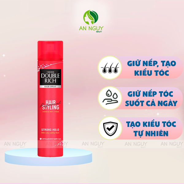 Keo Xịt Cố Định Tóc Double Rich Hair Spray Strong Hold 170ml