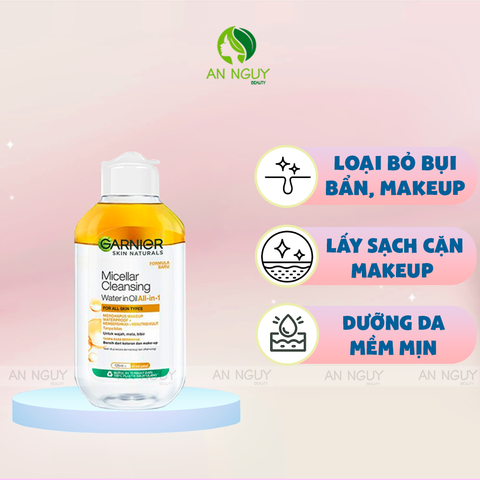 Nước Tẩy Trang Garnier Micellar Oil-Infused Cleansing Water Dành Cho Da Khô, Nhạy Cảm