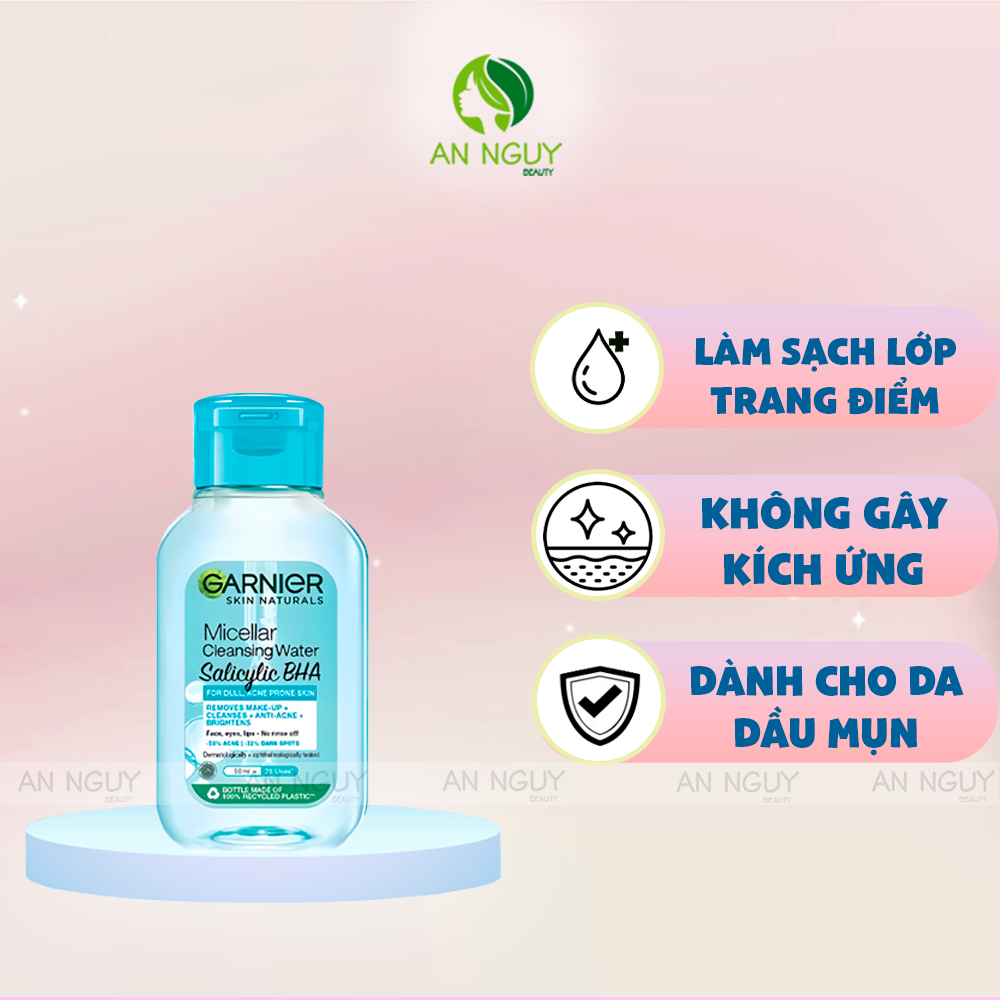 Nước Tẩy Trang Garnier Micellar Salicylic BHA Cleansing Water Dành Cho Da Dầu Và Mụn (Mẫu Mới)