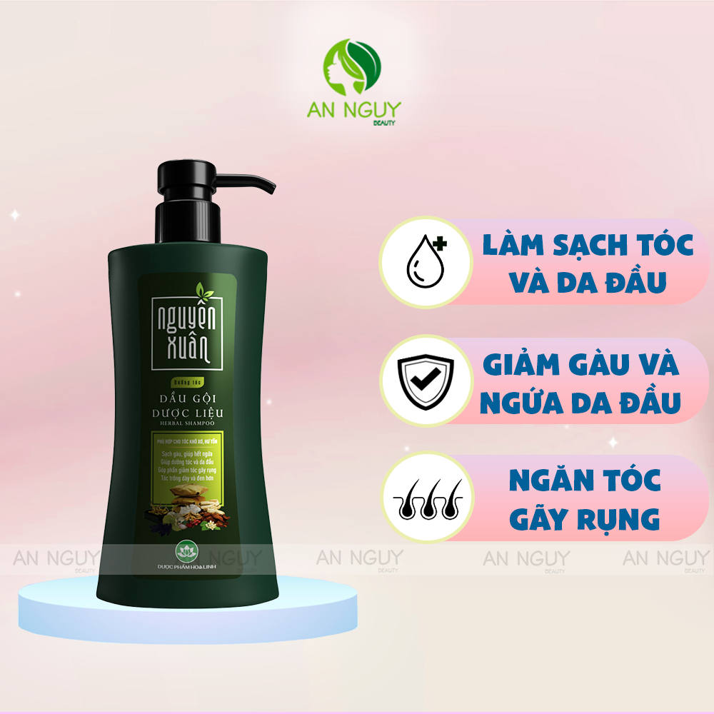 Dầu Gội Dược Liệu Nguyên Xuân Herbal Shampoo Sạch Gàu, Giảm Gãy Rụng