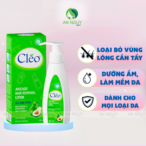 Lotion Tẩy Lông Cléo Avocado Hair Removal Lotion 90ml