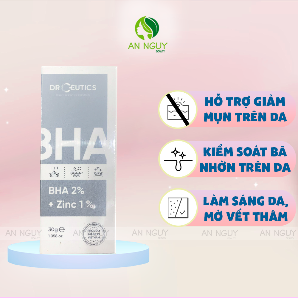 Tinh Chất DrCeutics BHA 2% + ZinC 1% Cải Thiện Tình Trạng Mụn, Giảm Tiết Dầu